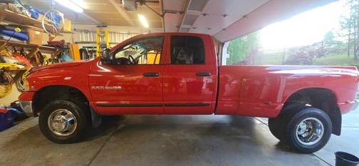 Red 2005 Dodge Ram 3500 Laramie Quad Cab DRW