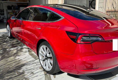 Red 2018 Tesla Model 3 Long Range