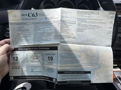2010 Mercedes-Benz C-Class C 63 AMG