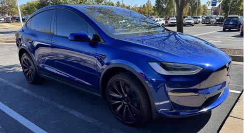 Blue 2022 Tesla Model X Plaid