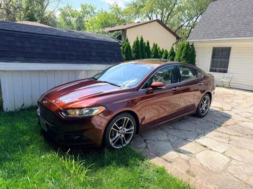 Red 2015 Ford Fusion Titanium