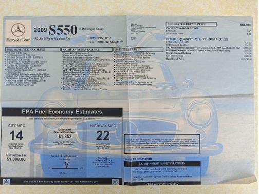 2009 Mercedes-Benz S-Class S 550