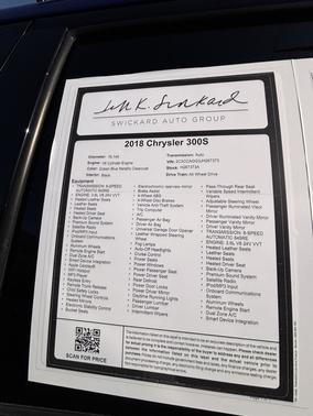 2018 Chrysler 300 S