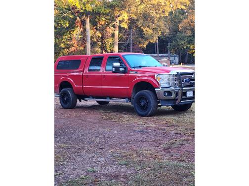 Red 2015 Ford F-250 Lariat
