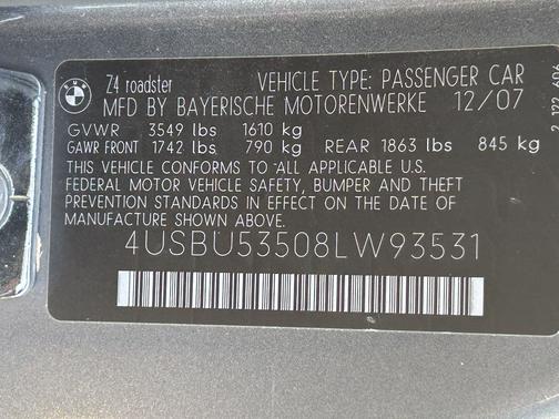 2008 BMW Z4 3.0si Roadster