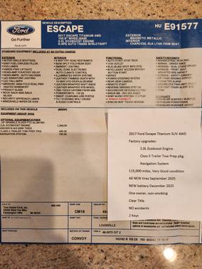 Gray 2017 Ford Escape Titanium