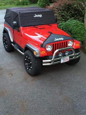 Red 2005 Jeep Wrangler Rubicon