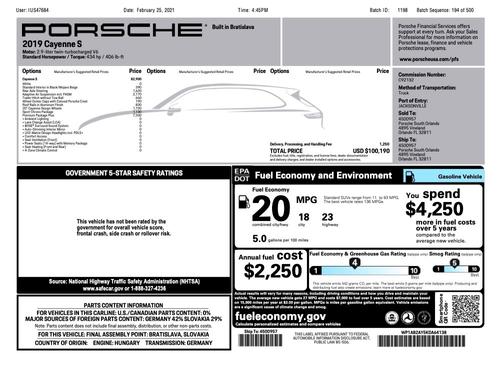 2019 Porsche Cayenne Cayenne S