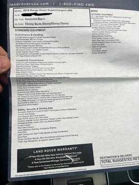 2019 Land Rover Range Rover 5.0L V8 Supercharged