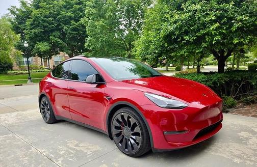 Red 2022 Tesla Model Y Performance