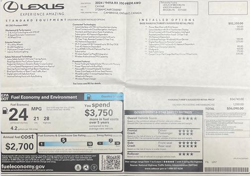 2024 Lexus RX 350 Base