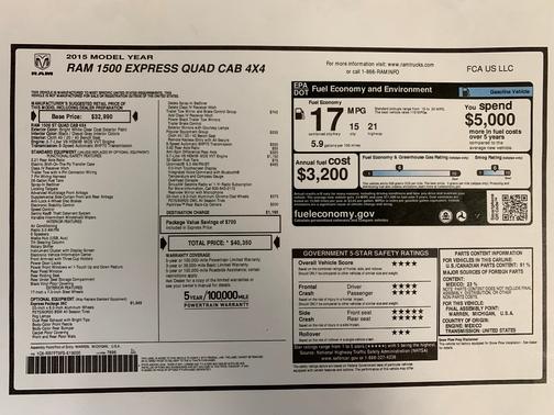 2015 RAM 1500 Tradesman/Express