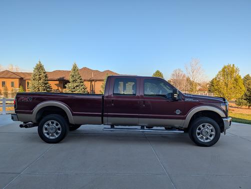 Red 2012 Ford F-350 Lariat