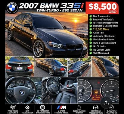 Black 2007 BMW 335 i