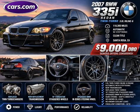 Black 2007 BMW 335 i