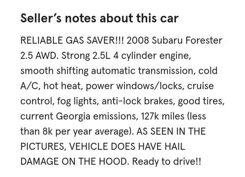 2008 Subaru Forester 2.5 X