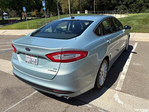 Blue 2014 Ford Fusion Hybrid SE