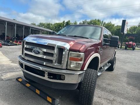Red 2008 Ford F-250 Lariat Crew Cab Super Duty