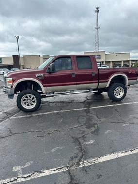 Red 2008 Ford F-250 Lariat Crew Cab Super Duty