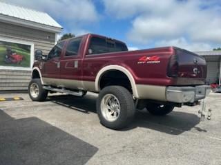 Red 2008 Ford F-250 Lariat Crew Cab Super Duty
