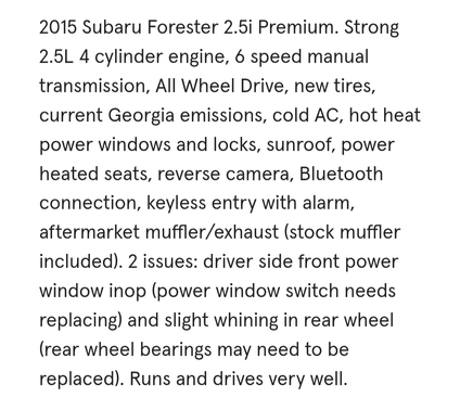 Blue 2015 Subaru Forester 2.5i Premium
