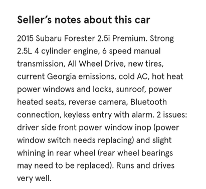 Blue 2015 Subaru Forester 2.5i Premium