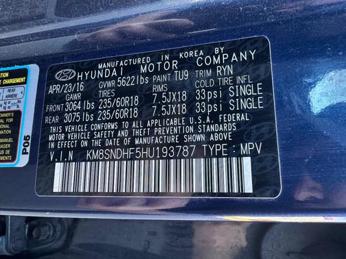 2017 Hyundai SANTA FE Limited