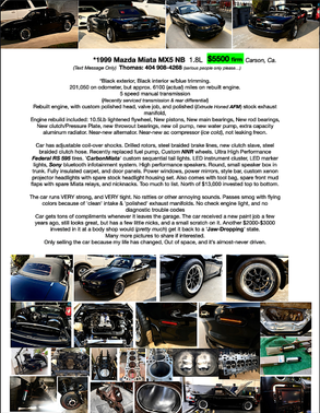 Black 1999 Mazda MX-5 Miata Base