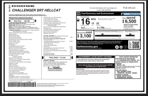 2016 Dodge Challenger SRT Hellcat