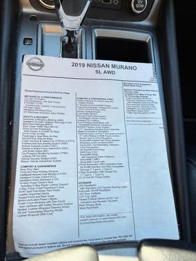 White 2019 Nissan Murano SL