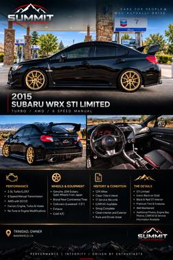Black 2015 Subaru WRX STI Limited