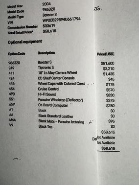 2004 Porsche Boxster Boxster S