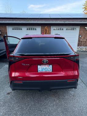 Red 2025 Toyota bZ4X XLE