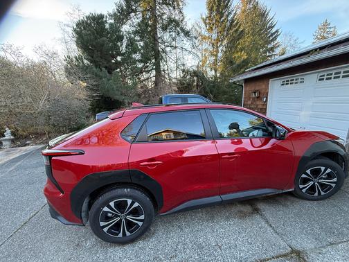 Red 2025 Toyota bZ4X XLE