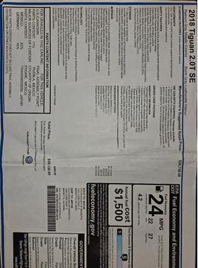 2018 Volkswagen Tiguan 2.0T SE