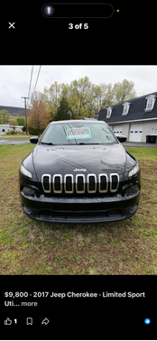 Black 2017 Jeep Cherokee Sport