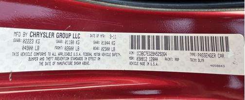 Red 2011 Chrysler 200 Limited