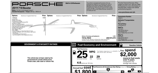 2019 Porsche 718 Boxster 718 Boxster