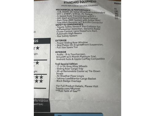 2022 Toyota 4Runner Trail Special Edition