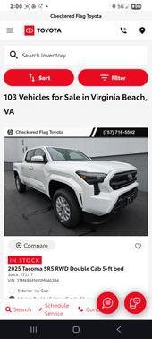 White 2025 Toyota Tacoma SR5