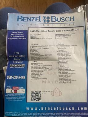 2019 Mercedes-Benz E-Class E 300 4MATIC