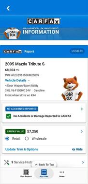 Silver 2005 Mazda Tribute s