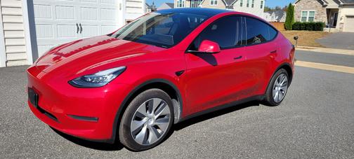 Red 2020 Tesla Model Y Long Range