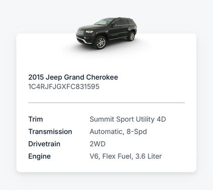 Black 2015 Jeep Grand Cherokee Summit