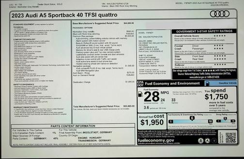 Gray 2023 Audi A5 40 Premium Plus