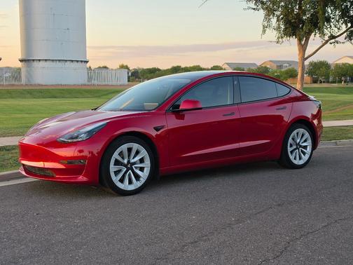 Red 2022 Tesla Model 3 Base