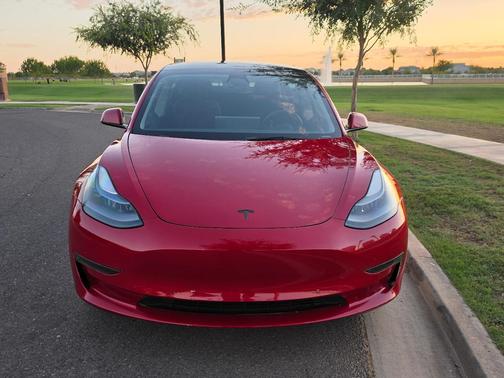 Red 2022 Tesla Model 3 Base