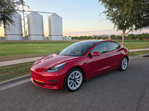Red 2022 Tesla Model 3 Base