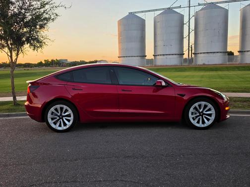Red 2022 Tesla Model 3 Base