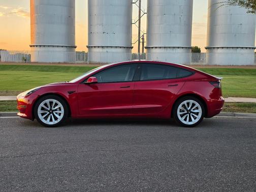 Red 2022 Tesla Model 3 Base